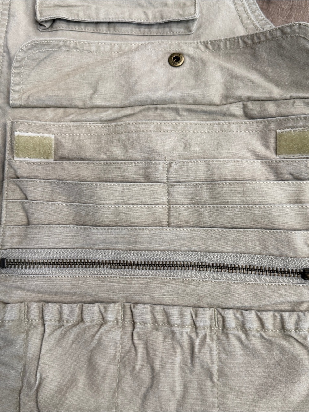 Vintage 80s EMS Fishing Vest Sz Medium Beige Tons Of Pockets Thick Cotton Zip - Picture 11 of 14